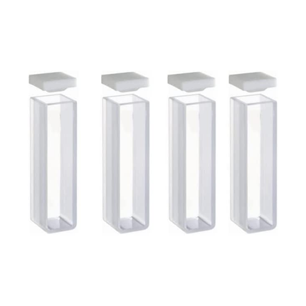 Case of 4 Glass Cuvettes 10mm/3.5ml Flat Lid Cover Type