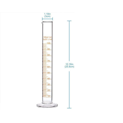 1Pcs | Graduated Glass Cylinder | 100ml Capacity