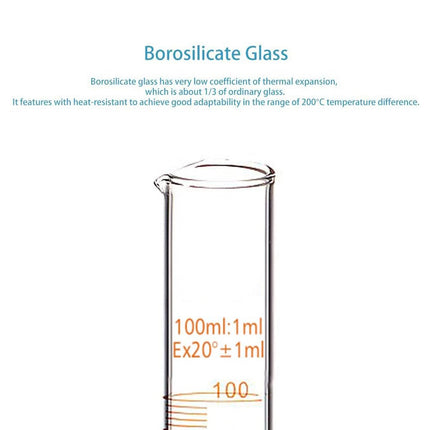 1Pcs | Graduated Glass Cylinder | 100ml Capacity