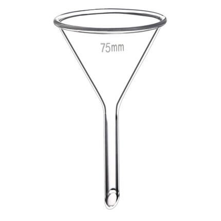 5pcs Heavy-Duty Borosilicate 3.3 Glass Funnels | 75mm Outer Diameter