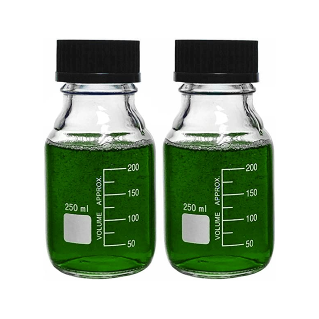 Glass Round Storage Reagent Bottle - Pack of Two