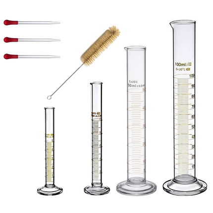 Set Heavy Duty Borosilicate Graduated Measuring Cylinder