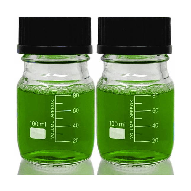 Glass Round Storage Reagent Bottle - Pack of Two