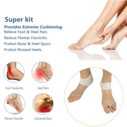 Set of 2 Pairs | Heel Protector | Gel Heel Cushion Silicone