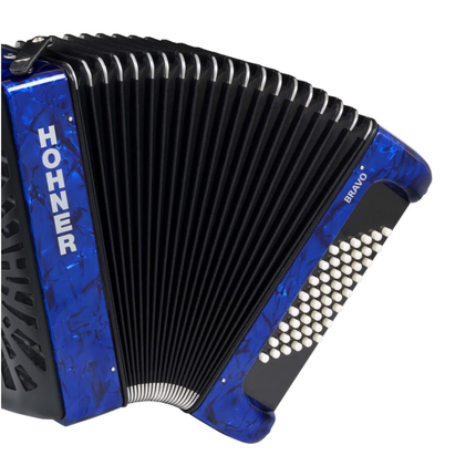 HOHNER PIANO ACCORDONS BRAVO II 48 BLUE A16542 SILENTKEY chromatic piano accordion