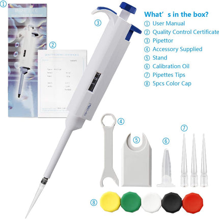 10-100 μl Single-Channel Pipette Precision Adjustable Pipettor