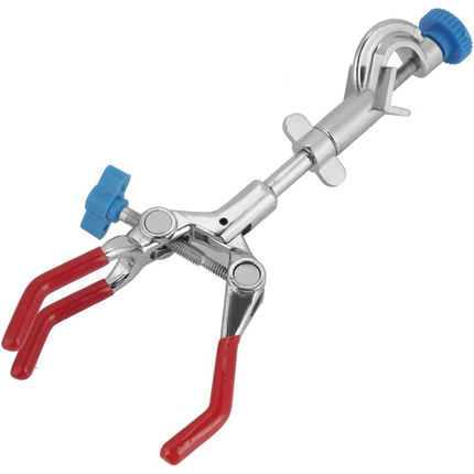 Adjustable Three Prong Finger Style Rubber-Coated Lab Clamp