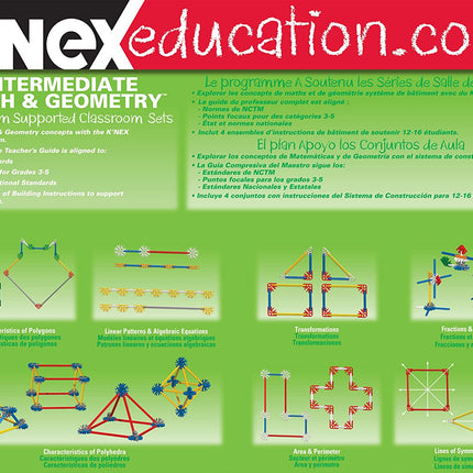 K'NEX Education Stem Intermediate Math and Geometry Building 920 Piece Set