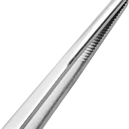 2 Pcs 10-Inch Stainless Steel Laboratory Grade Straight Blunt Tweezers with Serrated Tip