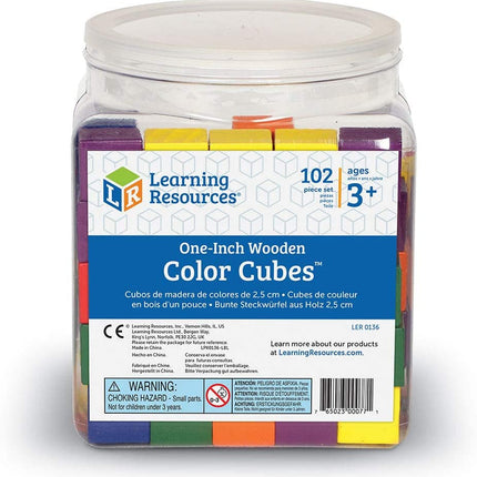 Learning Resources Wooden Color Cubes, Set of 100