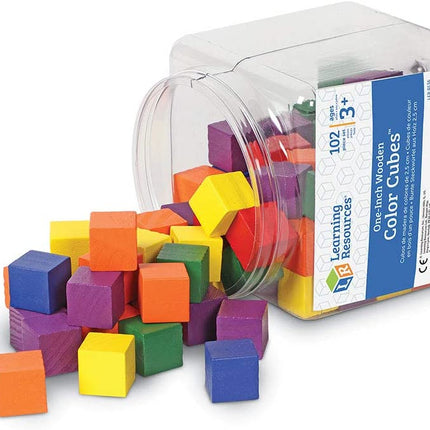 Learning Resources Wooden Color Cubes, Set of 100