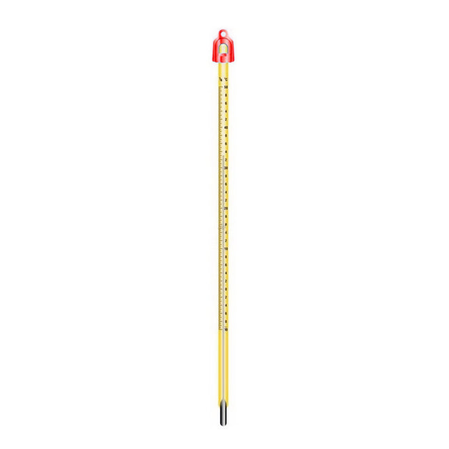 '-20℃ to 110℃ Glass Yellow Mercury Thermometer + Protective Case