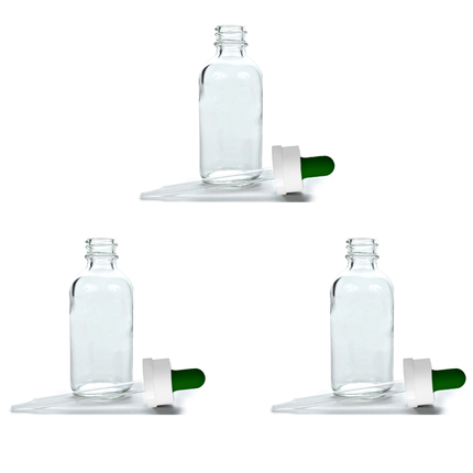 Set of 3 Transparent 100ml Heavy Duty Borosilicate 3.3 Glass Bottle With Graduated Calibrated Dropper Storage Bottle