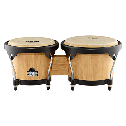 Nino Percussion NINO3NT-BK Wood Bongos with Buffalo Heads