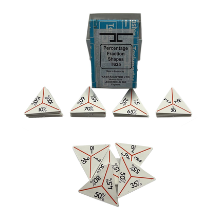 Pack of 24 Percentage Fraction Shapes Dominoes
