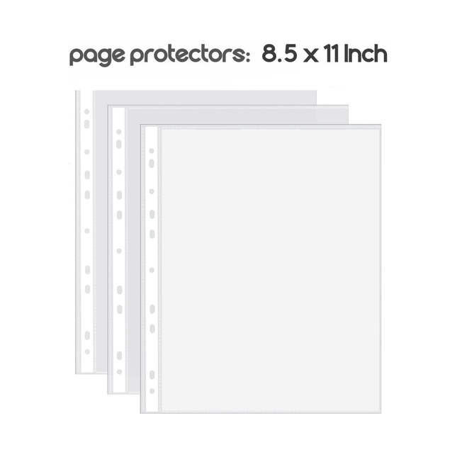 Pack of 250 A4 11 Hole PP Loose Leaf File Letter Clear Page Protectors