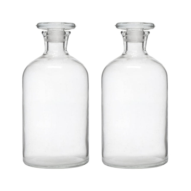 Reagent Bottle | 500ML Narrow Neck | Clear Glass with Glass Stopper