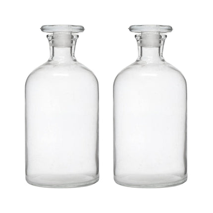 Reagent Bottle | 500ML Narrow Neck | Clear Glass with Glass Stopper