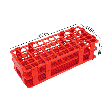 Plastic Test Tube Rack Holder | Color Red | 60 Holes, 3 Layers