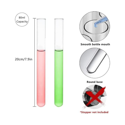 Pack of 2 Heavy Duty Propagation Tube High Grade Borosilicate 3.3 Glassware