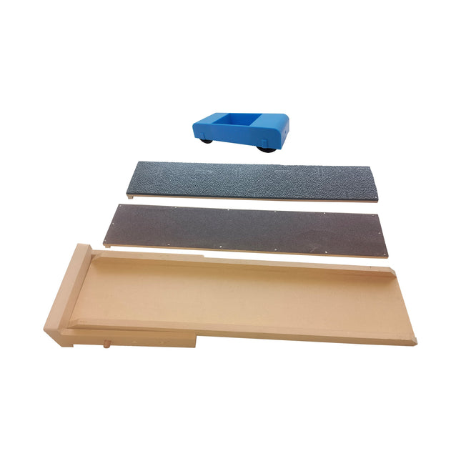 Friction Ramp for Physics Lab Experiment | Two Different Surfaces | Includes 1 Van