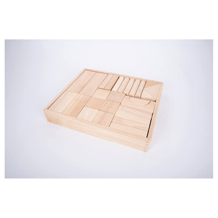 Set of 50+ Rubberwood Bulk Building Blocks