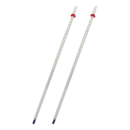 0 to 230°F Graduated White Glass Blue Spirit Thermometer + Protective Case