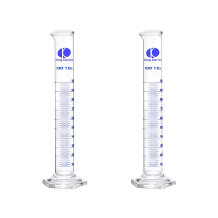 Set of 2 Heavy Duty Glass Graduated Cylinders