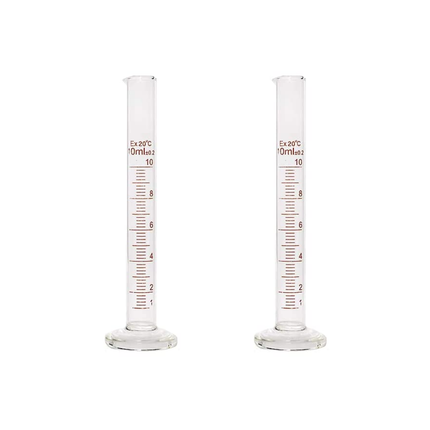 Set of 2 Heavy Duty Glass Graduated Cylinders