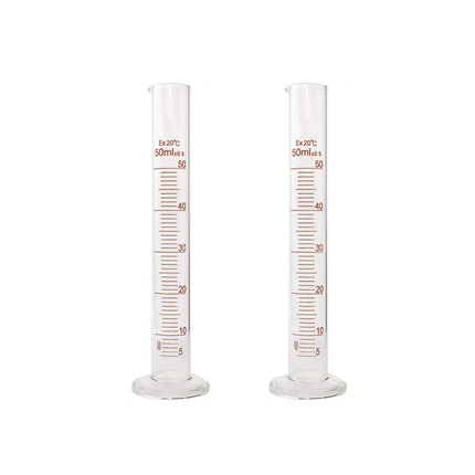 Set of 2 Heavy Duty Glass Graduated Cylinders