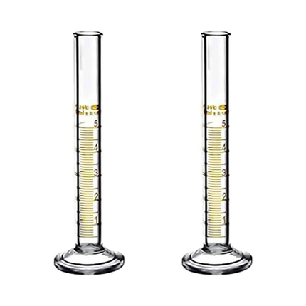 Set of 2 Heavy Duty Glass Graduated Cylinders