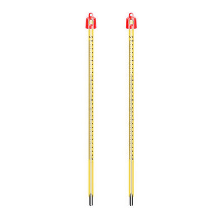 '-20℃ to 110℃ Glass Yellow Mercury Thermometer + Protective Case