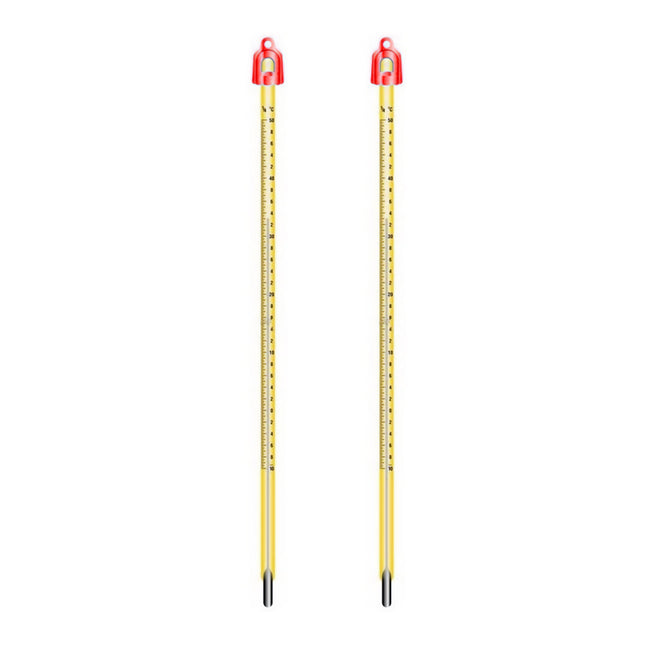 '-20℃ to 110℃ Glass Yellow Mercury Thermometer + Protective Case