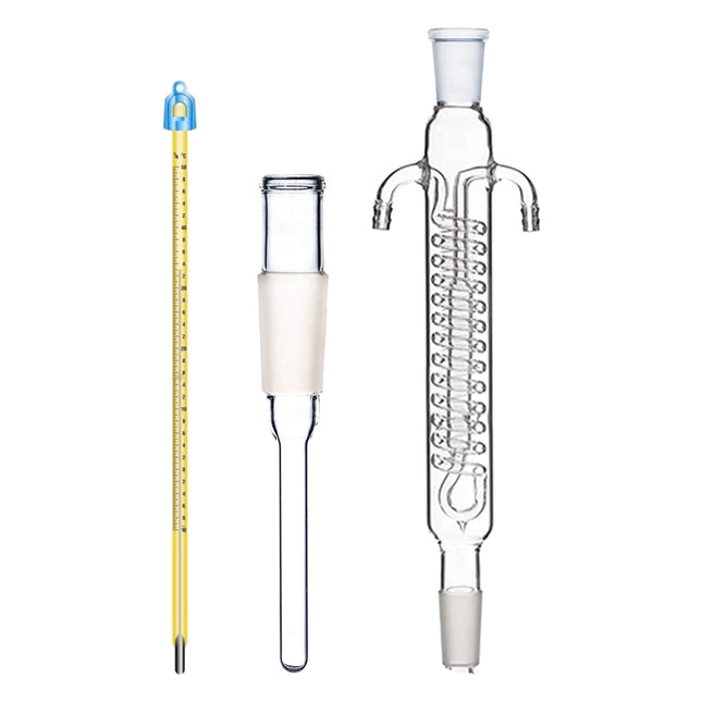 Deluxe Borosilicate 3.3 Heavy Duty REFLUX Apparatus + Reflux Condenser + Thermometer Adaptor + Glass Thermometer