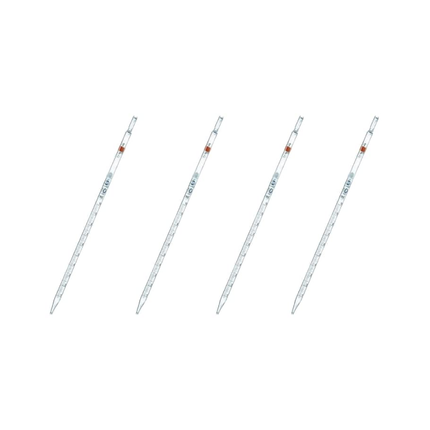 Set of 4 Heavy Duty Glass Graduated Pipette 10ml Capacity.