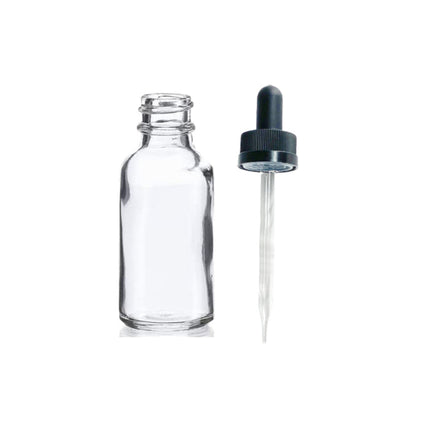 Set of 5 Transparent 30ml Glass Bottle with Calibrated Dropper