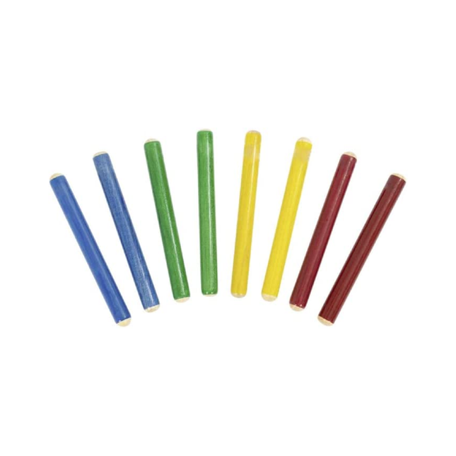 Set of 8 Multicolored Claves