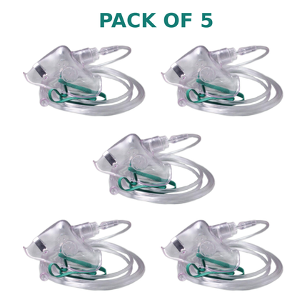 Pack of 5 Adult Simple Oxygen Mask