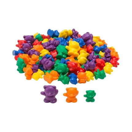 Set of 96 Teddy Bear Counters Assorted Sizes Comes in a Sturdy Plastic Box