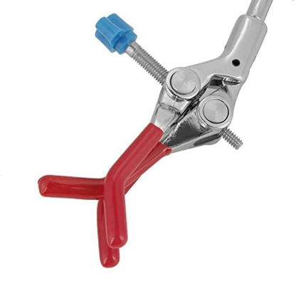 Adjustable Three Prong Finger Style Rubber-Coated Lab Clamp