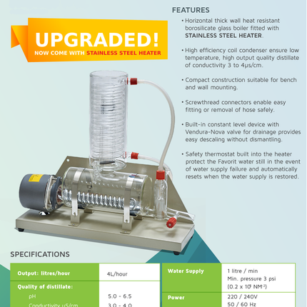 W4L Water Still + Stainless Steel Heater