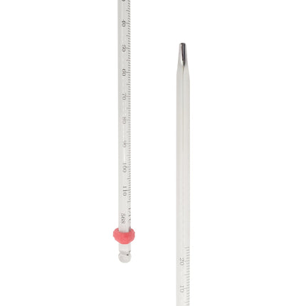 Glass White Mercury Thermometer + Protective Case