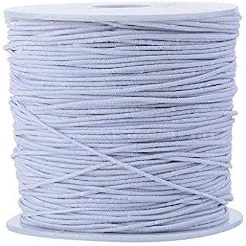 White Beading Elastic Cord, 100 Yard