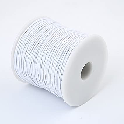 White Beading Elastic Cord, 100 Yard