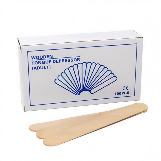 100 Pcs | Non-Sterile Wooden Tongue Depressors