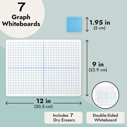 7 Pack | Dry Erase XY Axis Coordinate Plane Graph Lap Boards