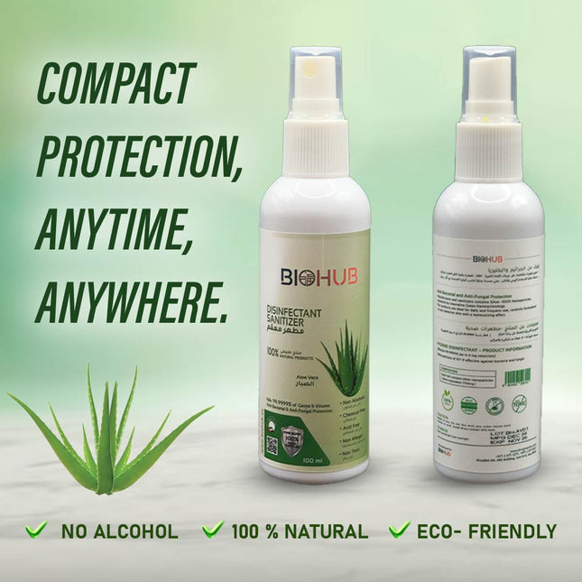 Biohub Disinfectant Sanitizer Aloe Vera Infused 100 ML Skin-Friendly Quick Dry Moisturizer