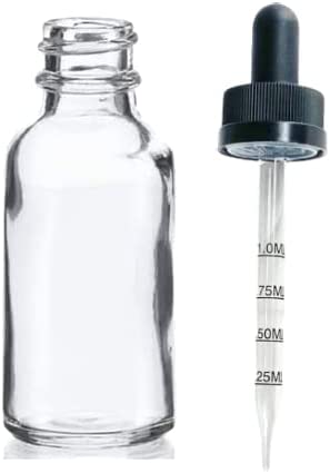 Set of 5 Transparent 30ml Glass Bottle with Calibrated Dropper