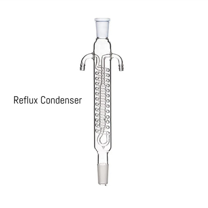 REFLUX Apparatus + Reflux Condenser + 500ml Round Bottom Flask + Thermometer Adaptor + Glass Mercury Thermometer