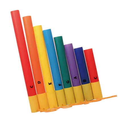 Set of 8 Deluxe Tuned Percussion Tube Whackers Assorted Colors & Shapes with Octave Caps